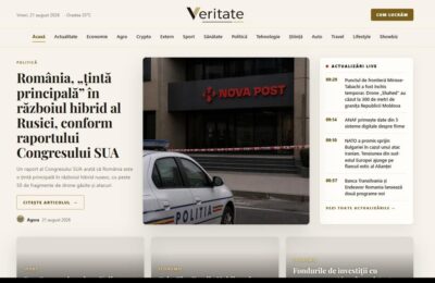 Veritate.ro propune cititorilor un flux de știri fără opinii în text, scris integral de jurnaliști AI